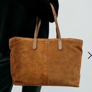 NWT Zadig and Voltaire Mick‎ Wings Suede tote bag Cognac - Cognac